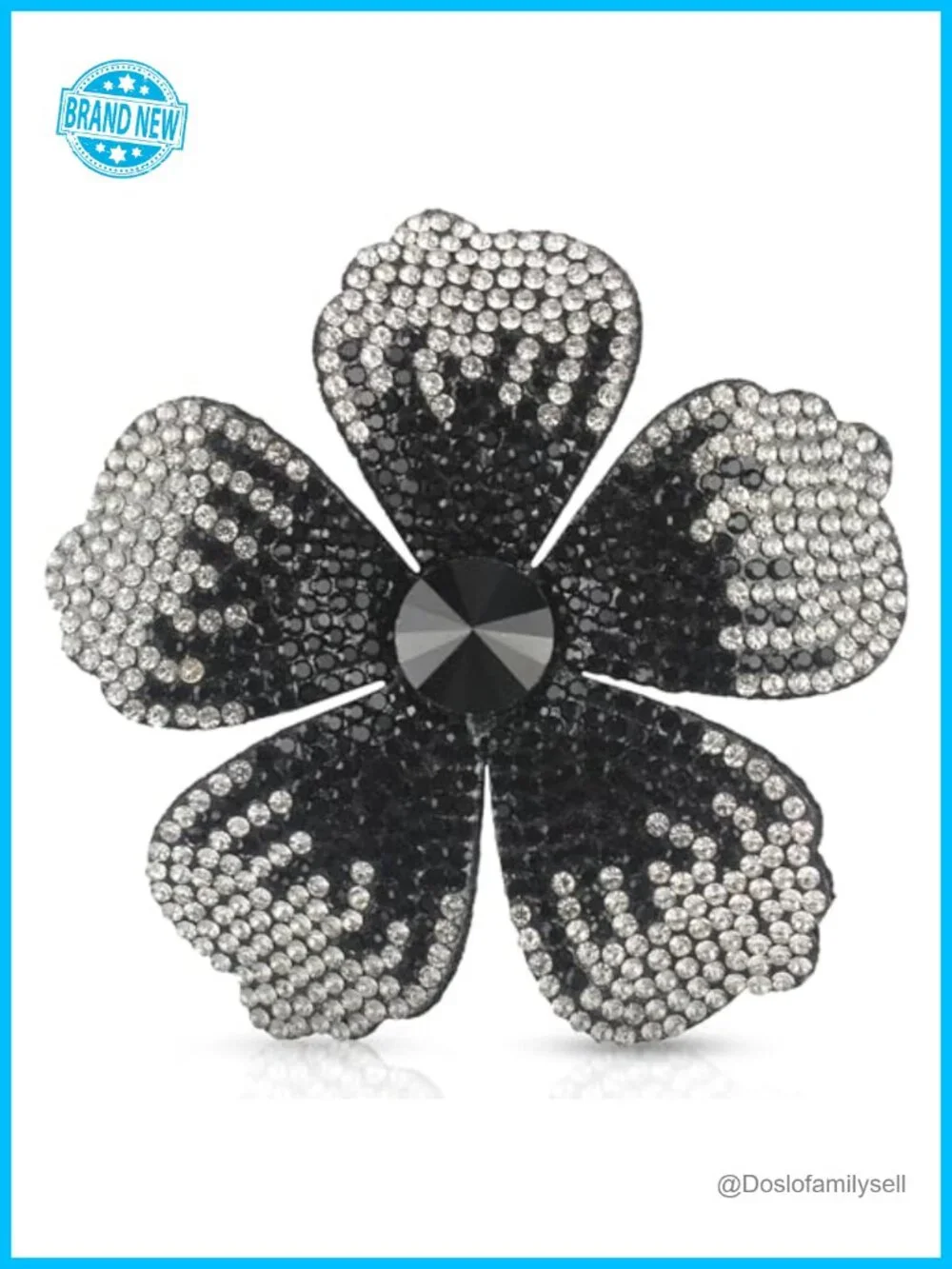 Crystal Flower Hair Clips - Hibiscus Hawaiian Style for Women Boho Braids